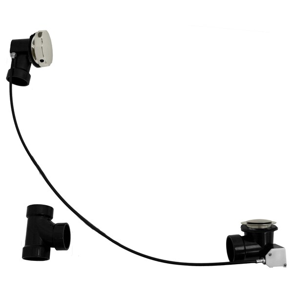 Westbrass Sch. 40 ABS 35" Cable Drive Bath Waste in Satin Nickel D50A35-07 - main